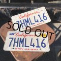 Original USA California License Plate 7HML416 SET (R907)