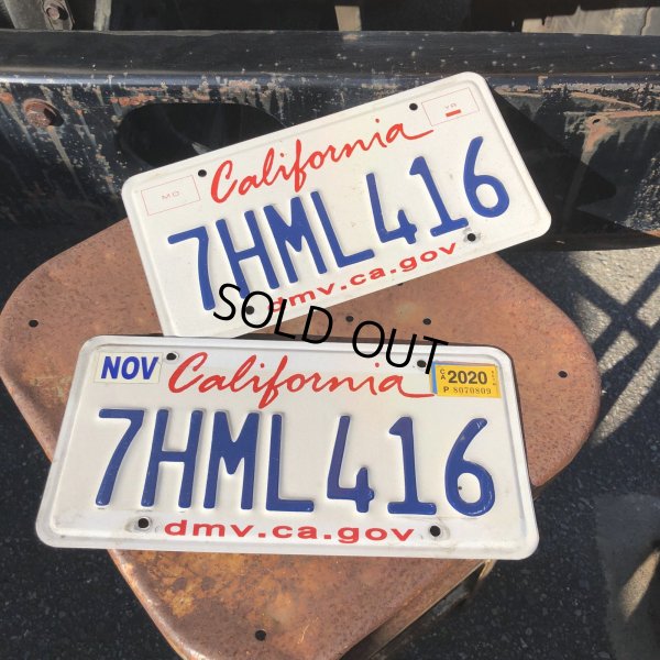 画像1: Original USA California License Plate 7HML416 SET (R907)