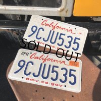 Original USA California License Plate 9CJU535 SET (R906)