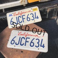Original USA California License Plate 6JCF634 SET (R912)