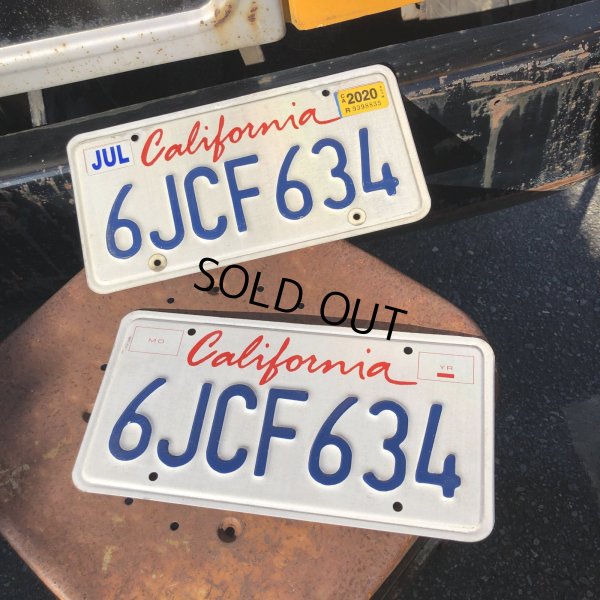 画像1: Original USA California License Plate 6JCF634 SET (R912)