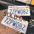 Original USA California License Plate 7ZPW082 SET (R904)