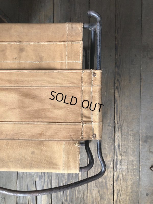 画像16: Vintage Metal Canvas Folding Camp Chair (R930)