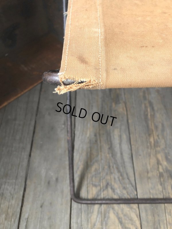 画像4: Vintage Metal Canvas Folding Camp Chair (R930)
