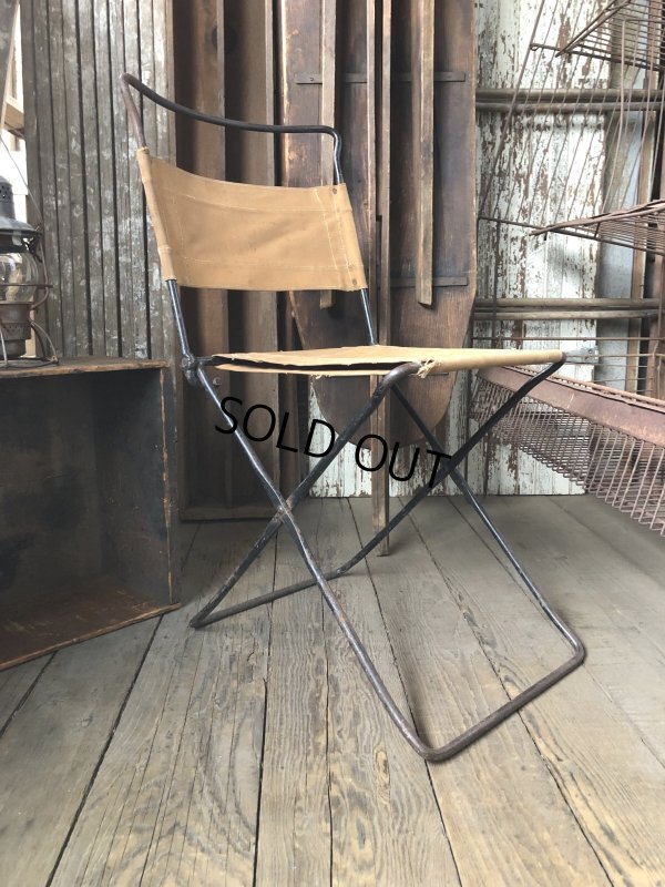 画像11: Vintage Metal Canvas Folding Camp Chair (R930)
