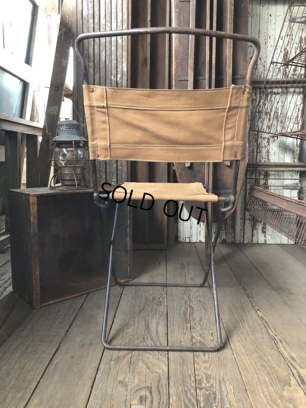 画像8: Vintage Metal Canvas Folding Camp Chair (R930)