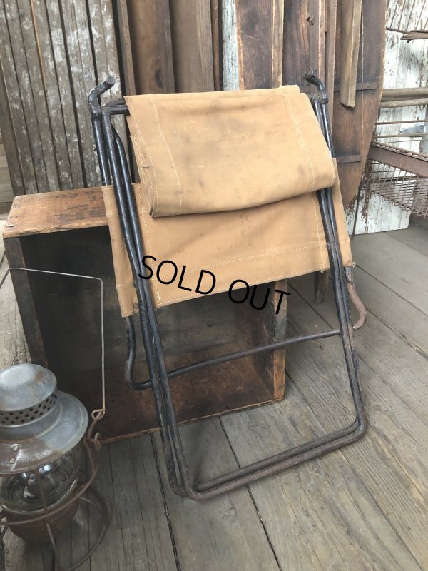 画像24: Vintage Metal Canvas Folding Camp Chair (R930)