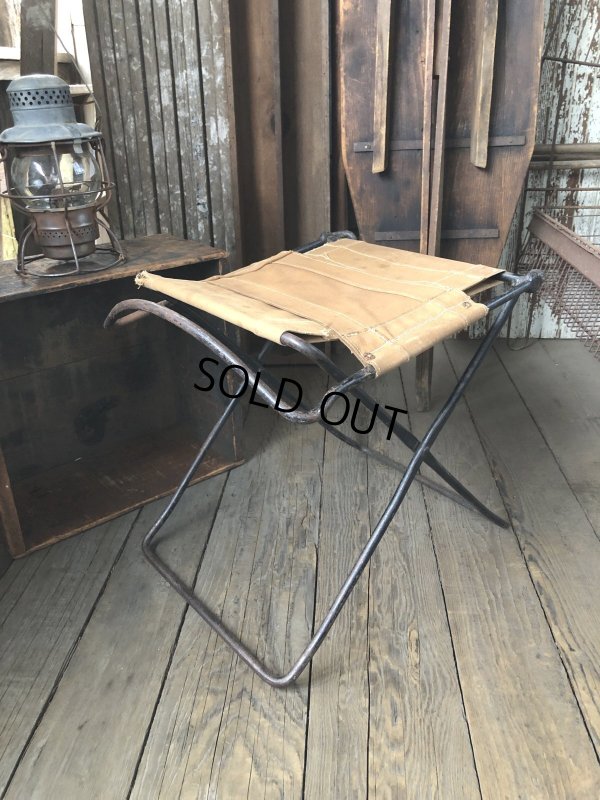 画像13: Vintage Metal Canvas Folding Camp Chair (R930)