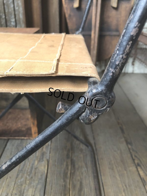 画像18: Vintage Metal Canvas Folding Camp Chair (R930)