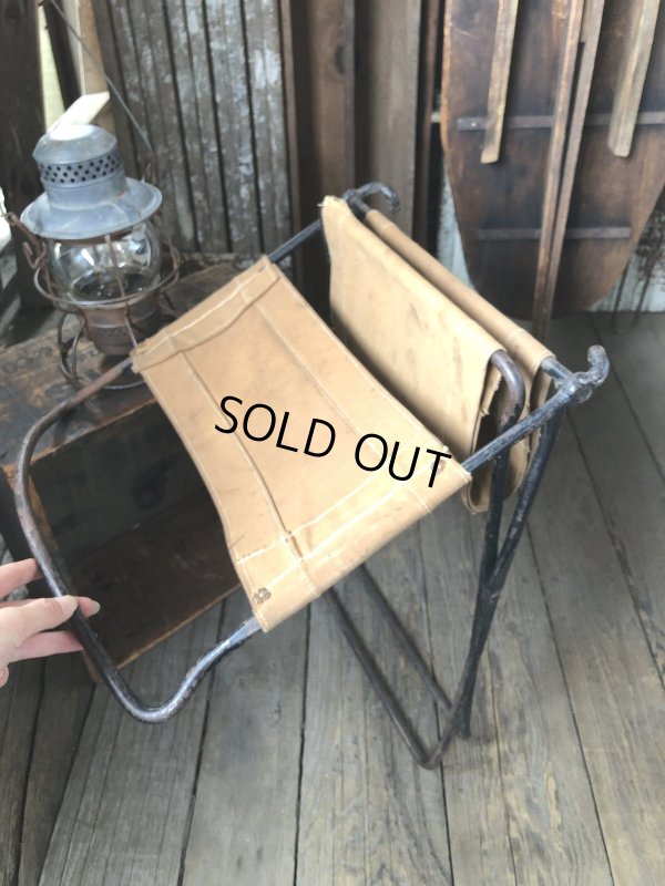 画像20: Vintage Metal Canvas Folding Camp Chair (R930)