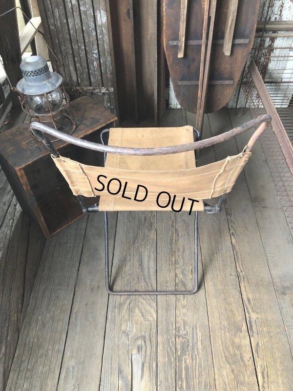画像7: Vintage Metal Canvas Folding Camp Chair (R930)