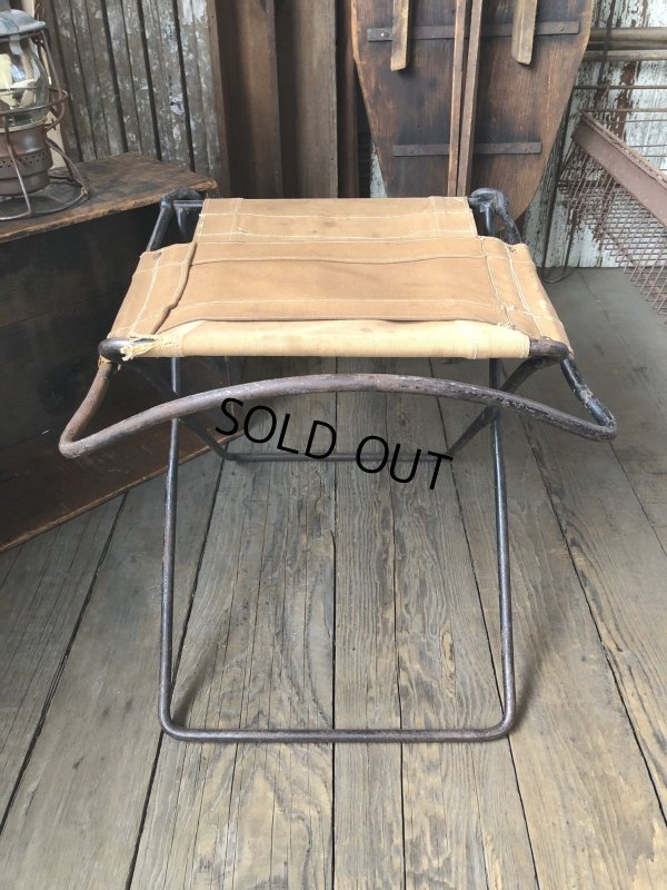 画像14: Vintage Metal Canvas Folding Camp Chair (R930)
