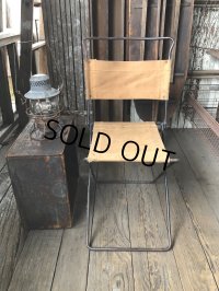 Vintage Metal Canvas Folding Camp Chair (R930)