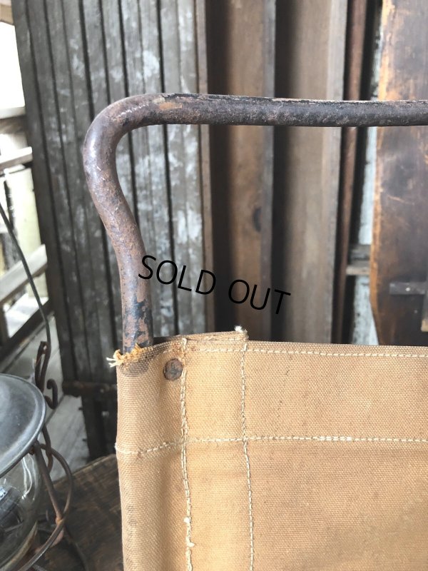画像2: Vintage Metal Canvas Folding Camp Chair (R930)