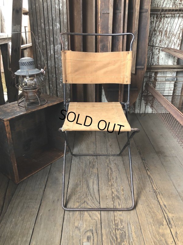 画像26: Vintage Metal Canvas Folding Camp Chair (R930)