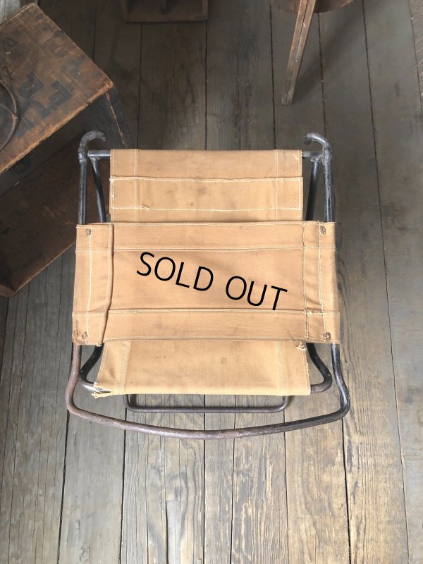 画像15: Vintage Metal Canvas Folding Camp Chair (R930)