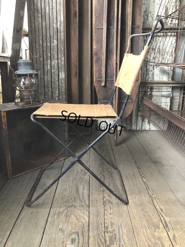 画像6: Vintage Metal Canvas Folding Camp Chair (R930)