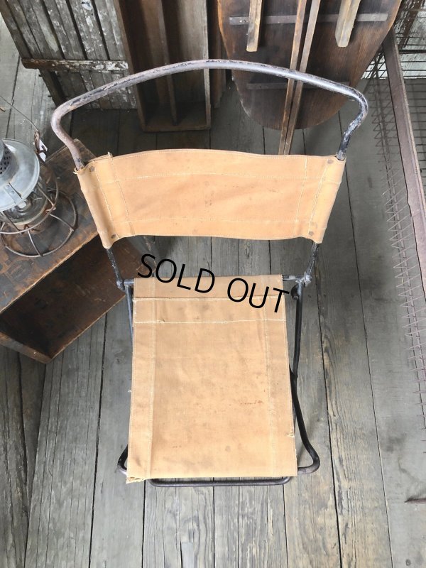 画像5: Vintage Metal Canvas Folding Camp Chair (R930)