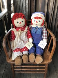 80s 90s Vintage KUSUNOKI Limited Edition Raggedy Ann & Andy Doll SET 77cm (R936)