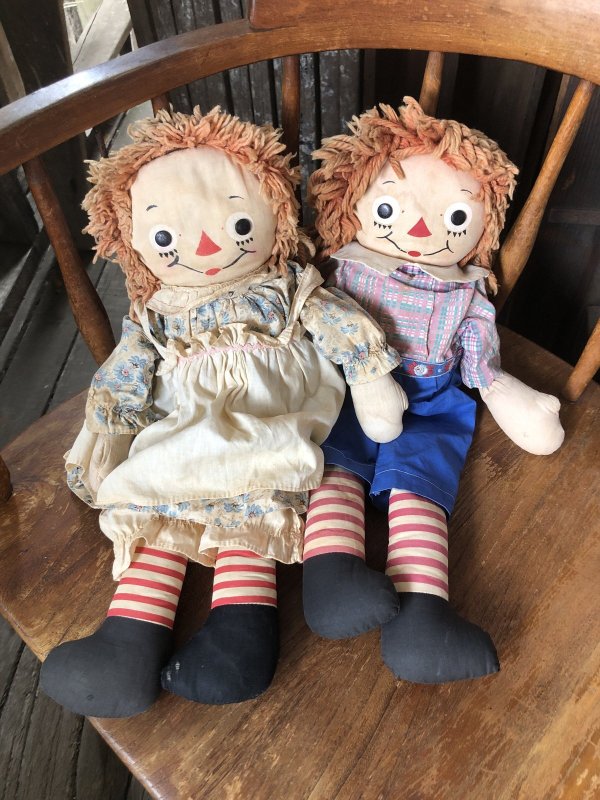 画像1: 70s VintageKnickerbocker RaggedyAnn&Andy Doll SET 48cm (R937)