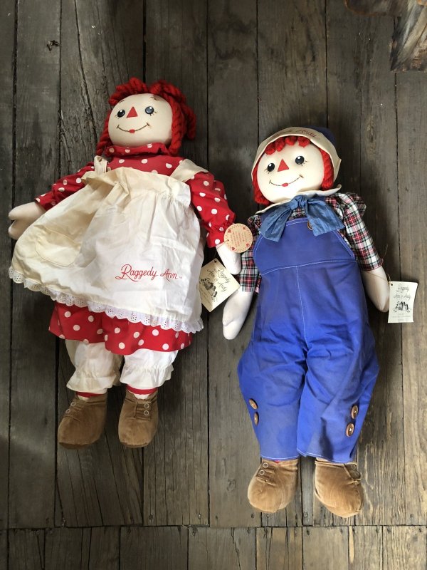 画像21: 80s 90s Vintage KUSUNOKI Limited Edition Raggedy Ann & Andy Doll SET 77cm (R936)