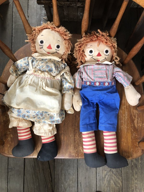 画像15: 70s VintageKnickerbocker Raggedy Ann & Andy Doll SET 48cm (R937)