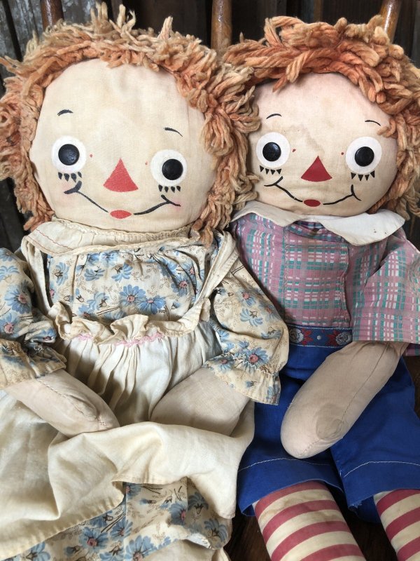 画像16: 70s VintageKnickerbocker Raggedy Ann & Andy Doll SET 48cm (R937)