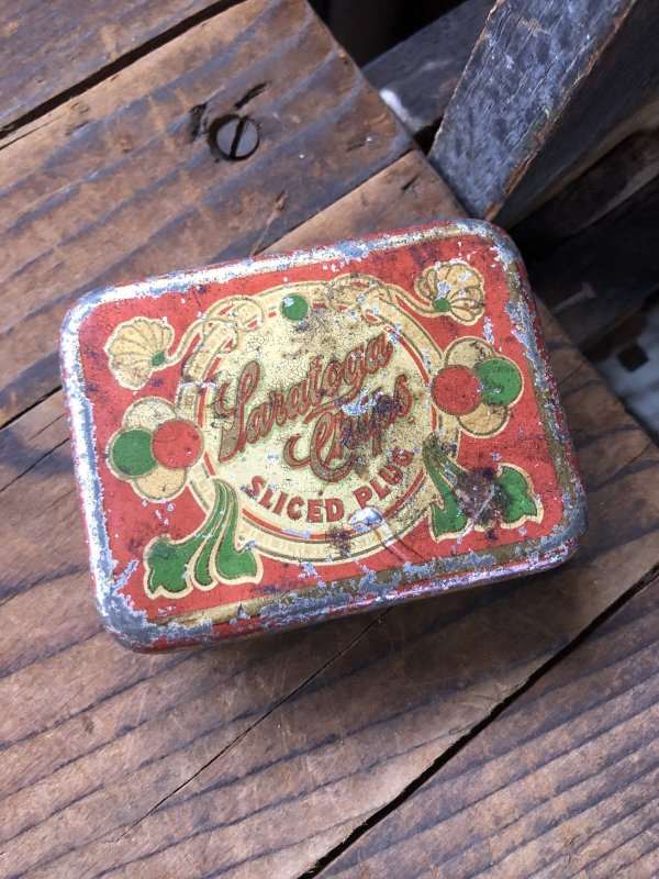 画像1: Vintage Tobacco Tin Saratoga Chips Sliced Plug (R952)