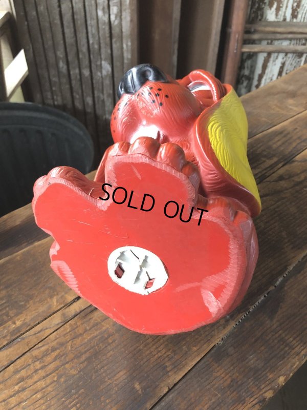 画像5: 70s Vintage NY Vinyl Plastic Dog Bank Basset hound Red (R956) 