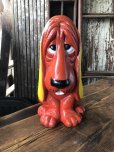 画像3: 70s Vintage NY Vinyl Plastic Dog Bank Basset hound Red (R956)  (3)
