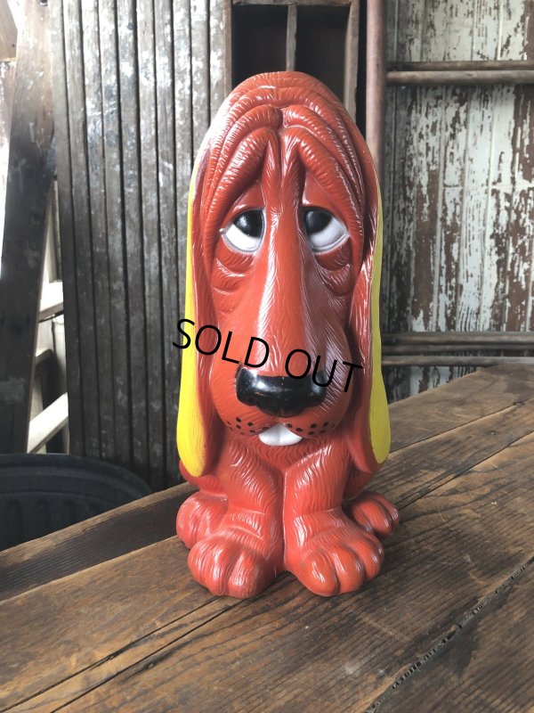 画像3: 70s Vintage NY Vinyl Plastic Dog Bank Basset hound Red (R956) 
