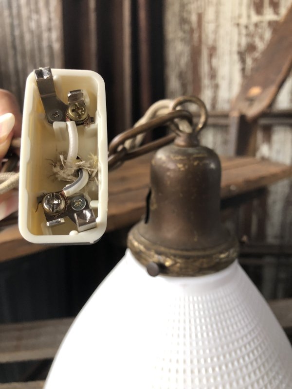 画像5: Vintage U.S.A. Milk Glass Globe Pendant Hanging Lamp (A001)