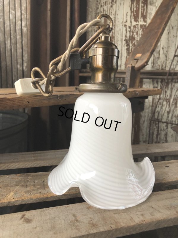 画像3: Vintage U.S.A. Milk Glass Globe Pendant Hanging Lamp (A004)