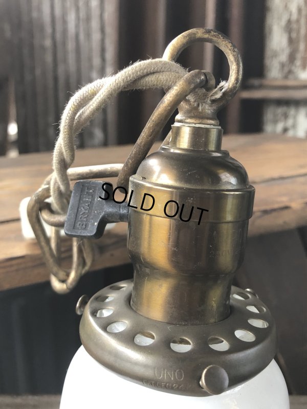 画像4: Vintage U.S.A. Milk Glass Globe Pendant Hanging Lamp (A004)