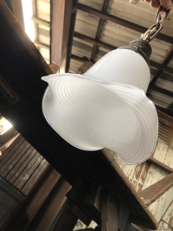画像11: Vintage U.S.A. Milk Glass Globe Pendant Hanging Lamp (A003)
