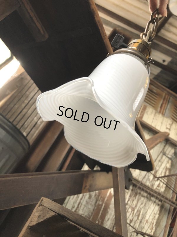 画像10: Vintage U.S.A. Milk Glass Globe Pendant Hanging Lamp (A004)