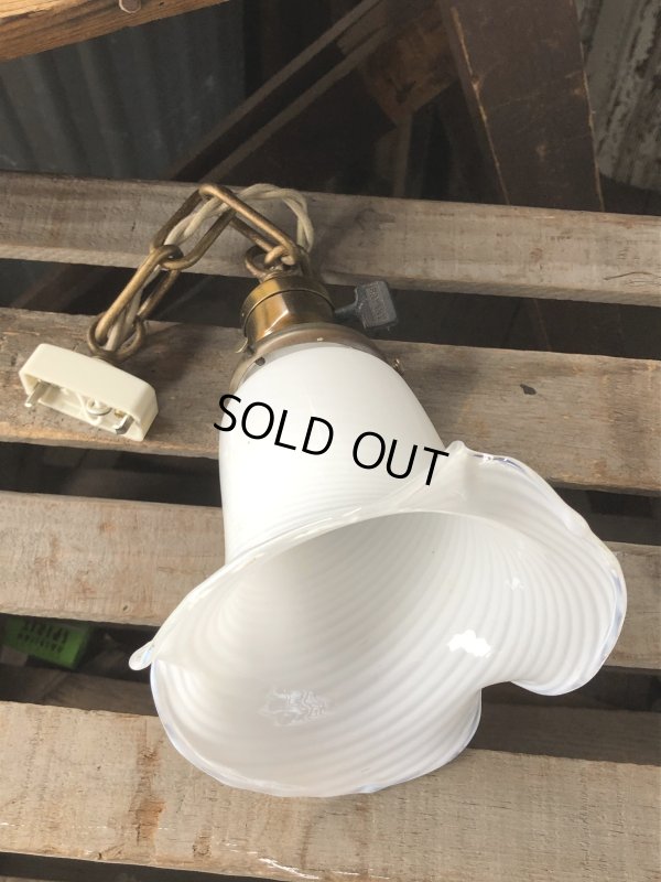 画像7: Vintage U.S.A. Milk Glass Globe Pendant Hanging Lamp (A004)