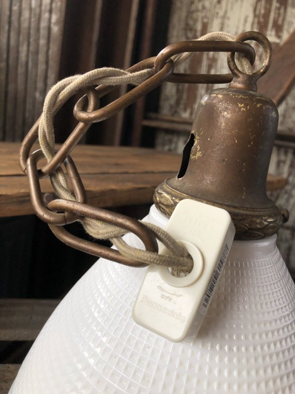 画像4: Vintage U.S.A. Milk Glass Globe Pendant Hanging Lamp (A001)