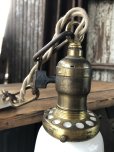 画像2: Vintage U.S.A. Milk Glass Globe Pendant Hanging Lamp (A005) (2)