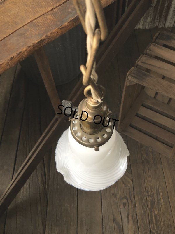 画像9: Vintage U.S.A. Milk Glass Globe Pendant Hanging Lamp (A004)