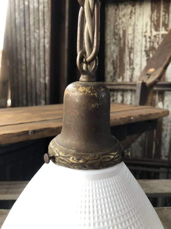 画像6: Vintage U.S.A. Milk Glass Globe Pendant Hanging Lamp (A001)