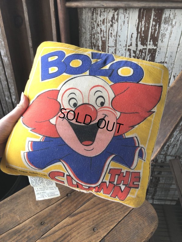 画像1: 70s Vintage BOZO THE CLOWN Throw Pillow Cushion (A009) 