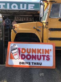 【店舗引き取り限定】 Vintage Advertising Dunkin' Donuts Store Display Drive-Thru Sign (A018)