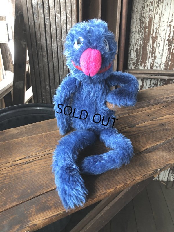 画像1: 70s Vintage Knickerbocker Sesame Street Grover Plush Doll 57cm (A024)