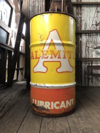 Vintage ALEMITE Motor Oil Lubricant 120 Poinds Drum Can (A027)