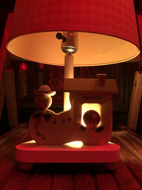 画像23: 70s Vintage Nursery Originals Wooden Nursery Childrens Lamp (A034)