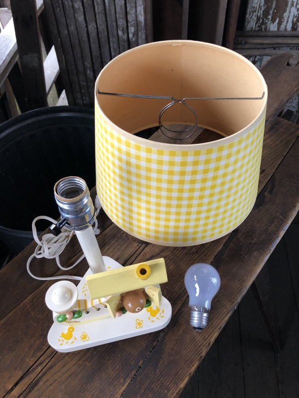 画像30: 70s Vintage Nursery Originals Wooden Nursery Childrens Lamp (A034)