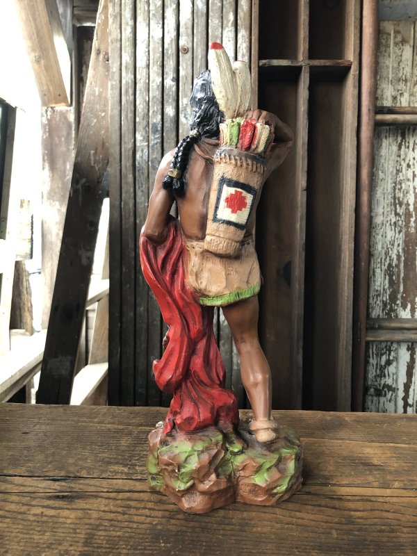 画像3: 70s Vintage Universal Statuary Native American Indian Warrior Statue 37cm (A036)