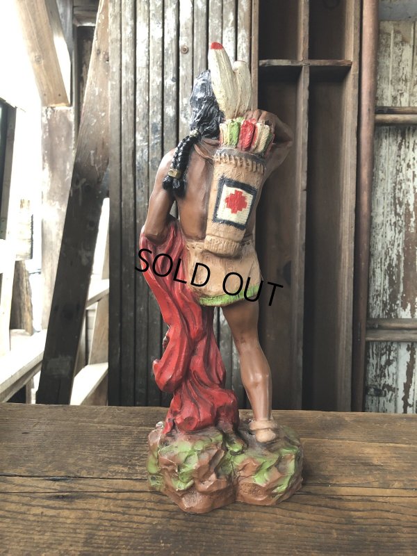 画像3: 70s Vintage Universal Statuary Native American Indian Warrior Statue 37cm (A036)