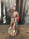 70s Vintage Universal Statuary Native American Indian Warrior Statue 37cm (A036)